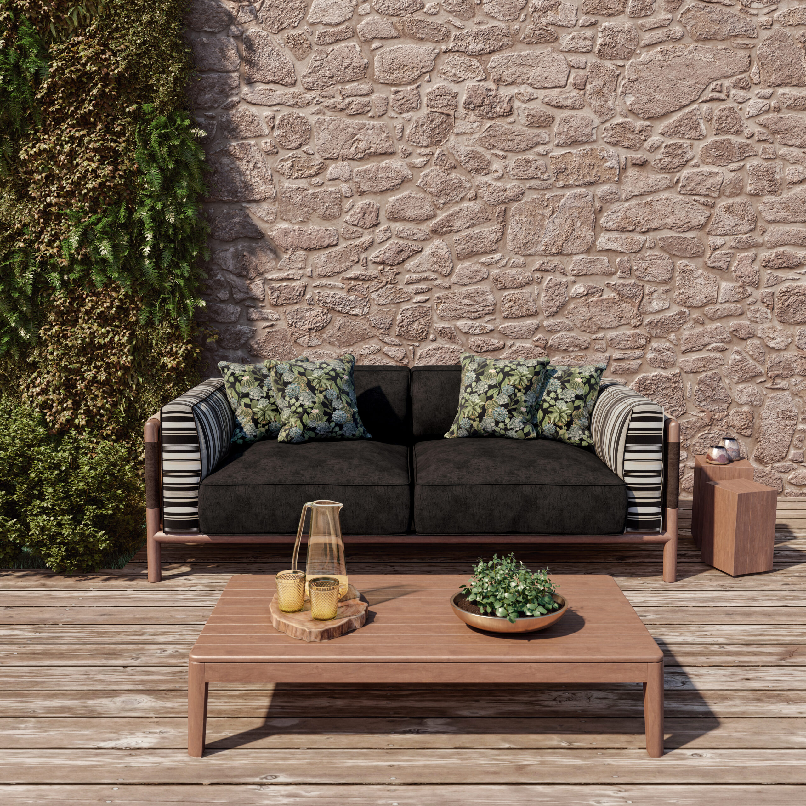 Cojin Summer E-1785 (acquablock 3) rayas cojin Summer R-1350 (acquablock 2) cojin negro summer L-90 (acquablock 2)