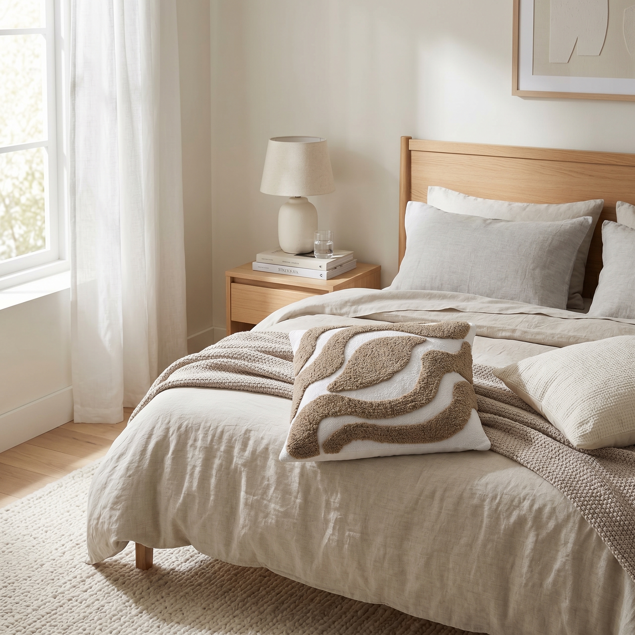 RUSTIC 152 BOUCLÉ 45X45 Beige Ambiente 2