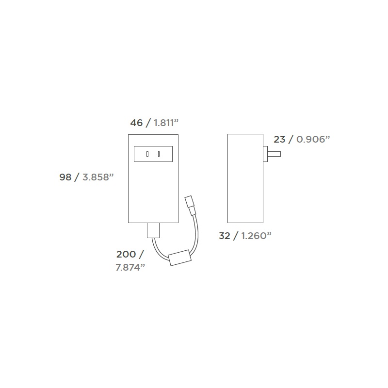 Adaptador motor pared USA 29V-1A+Cable 1500 mm PLANO
