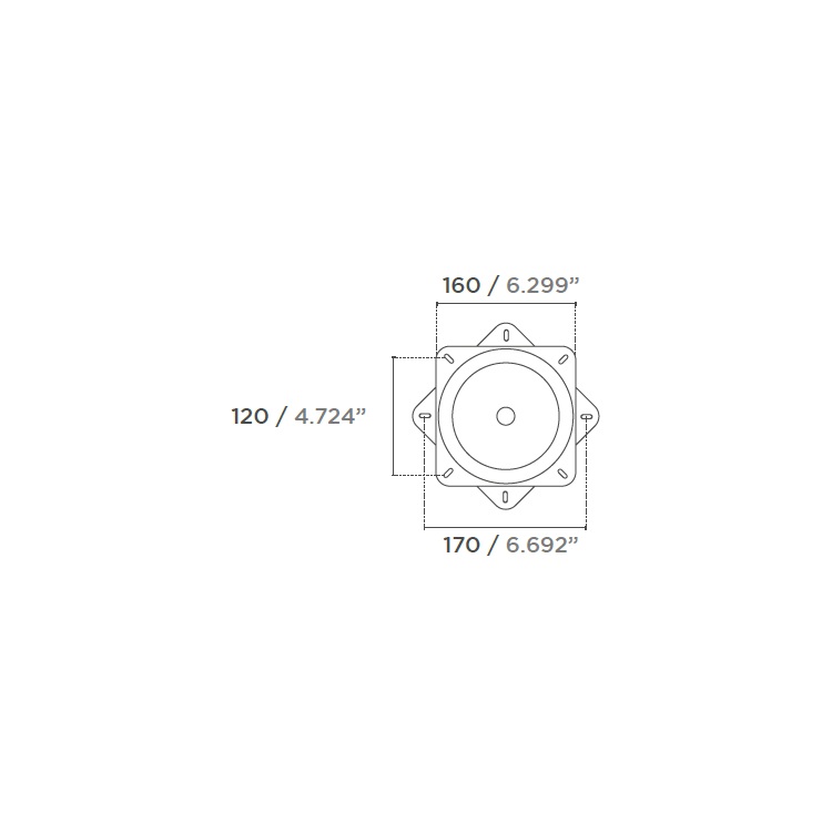 Cuadro Base Giratorio 360º 160×160 PLANO