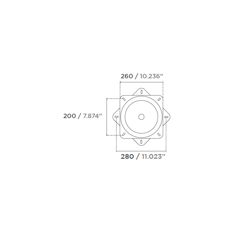 Cuadro Base Giratorio 360º 260×260 PLANO