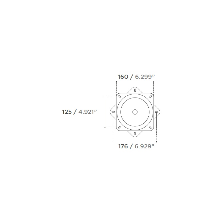 Cuadro Base Giratorio con Retorno 160×160 PLANO