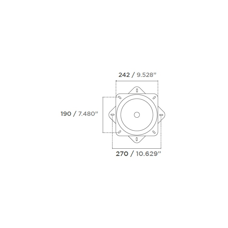 Cuadro Base Giratorio con Retorno 242×242 PLANO