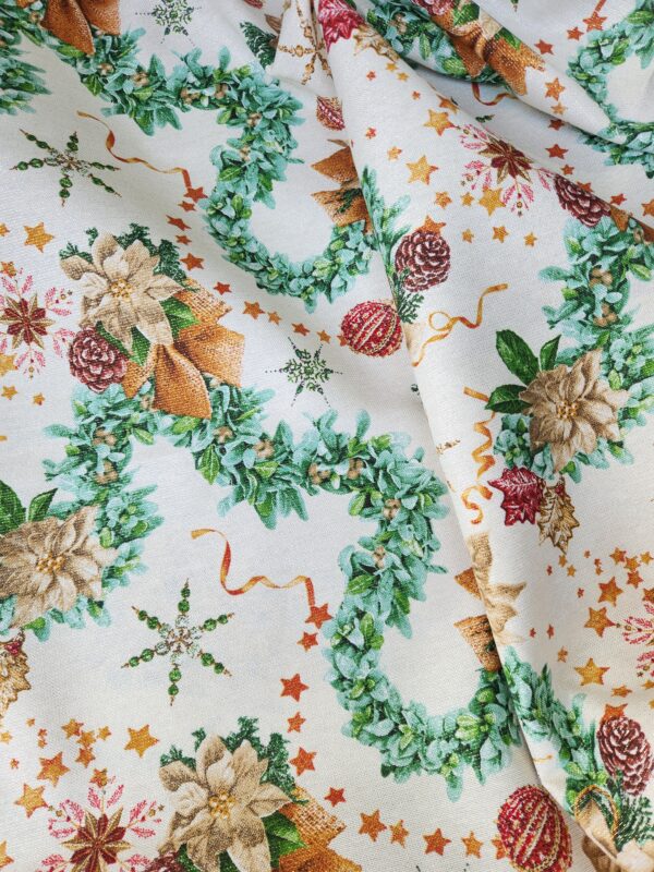 Loneta Estampada Lurex Oro Ribbon Beige1