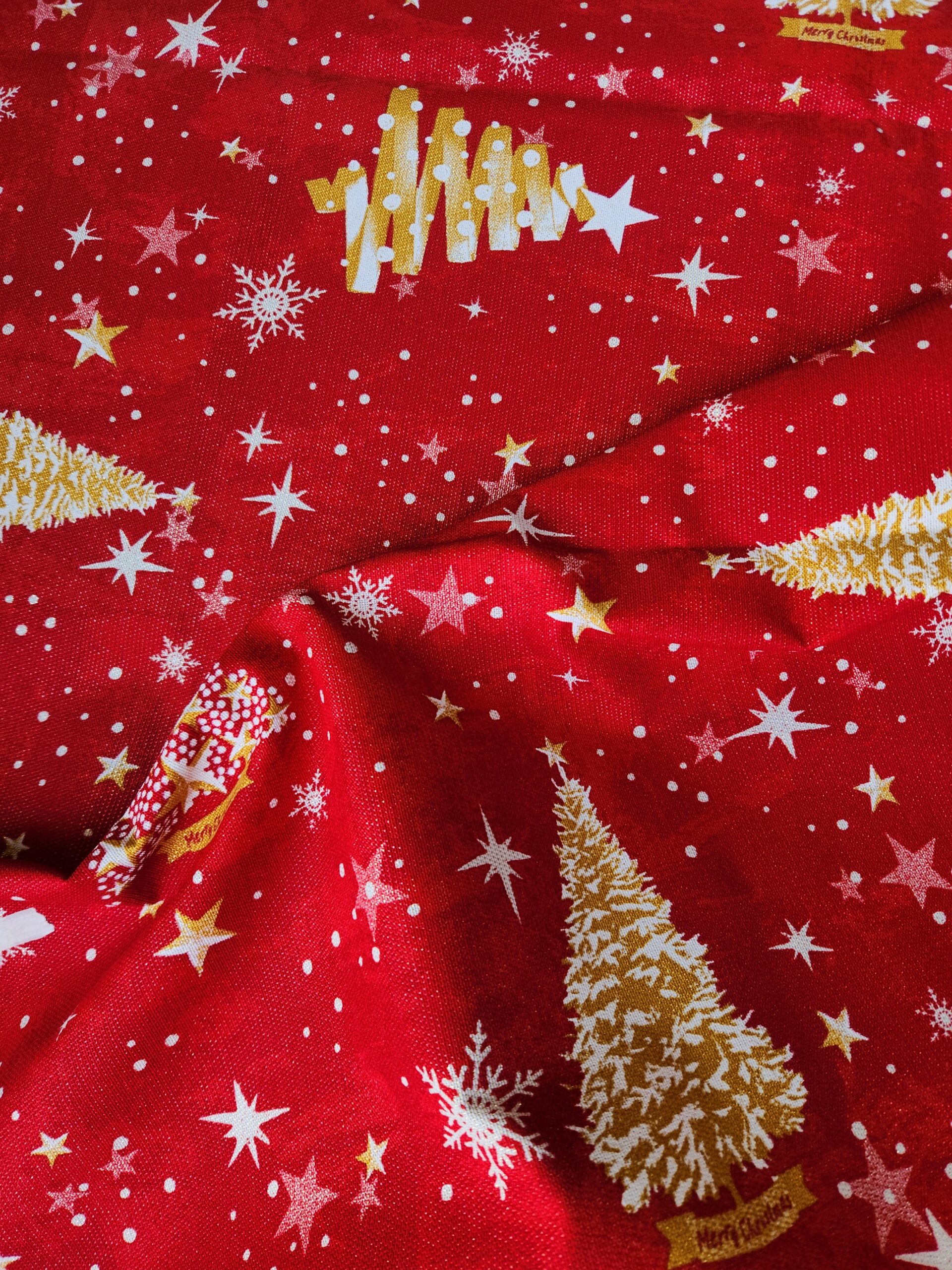 Loneta Estampada Lurex Rondel Oro Rojo3